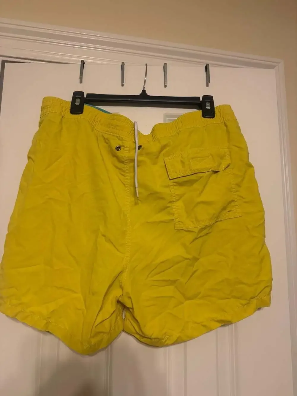 Polo Ralph Lauren Vintage Yellow Swim Trunks with Blue Pony Logo Size M